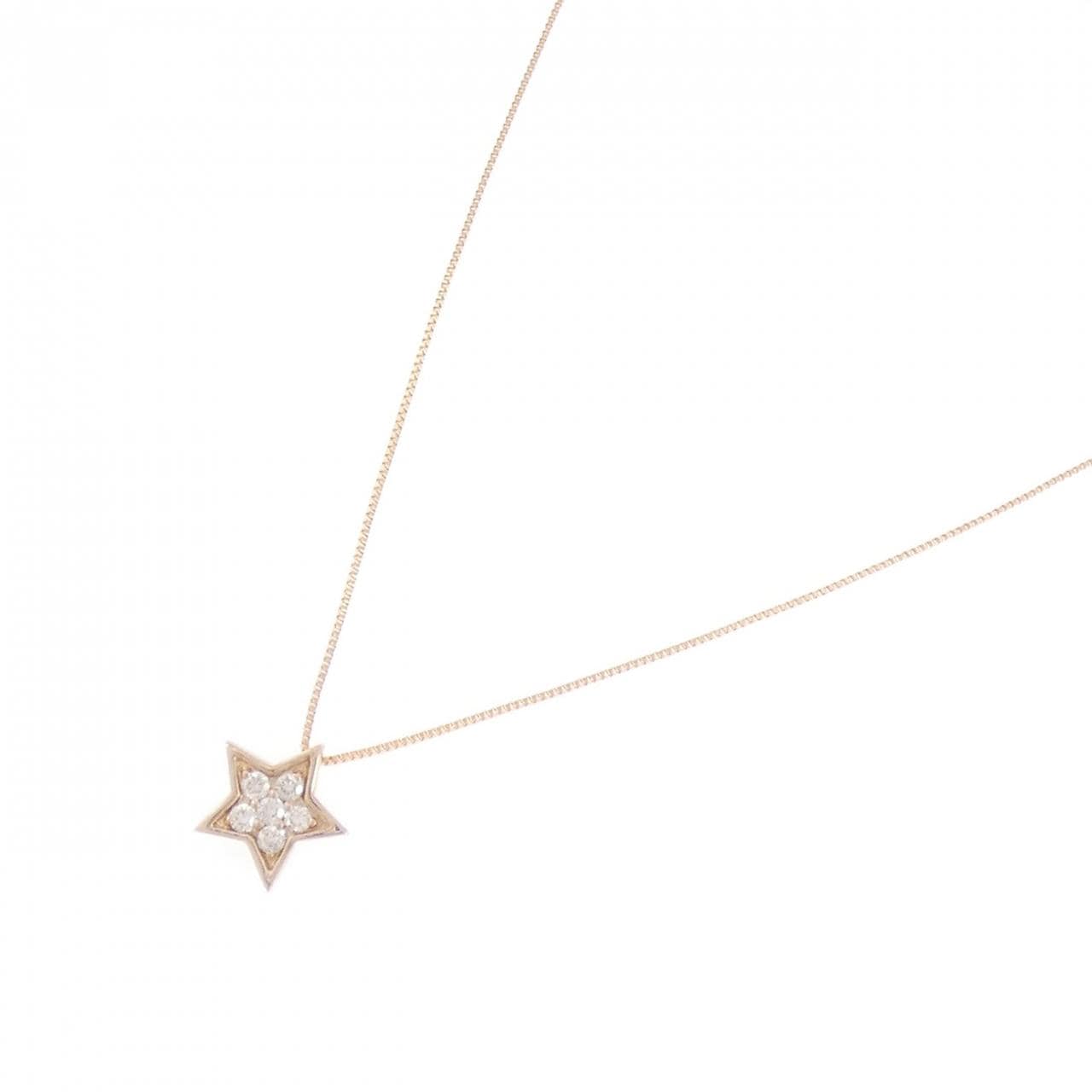 K18PG スター ダイヤモンド ネックレス 0.09CT