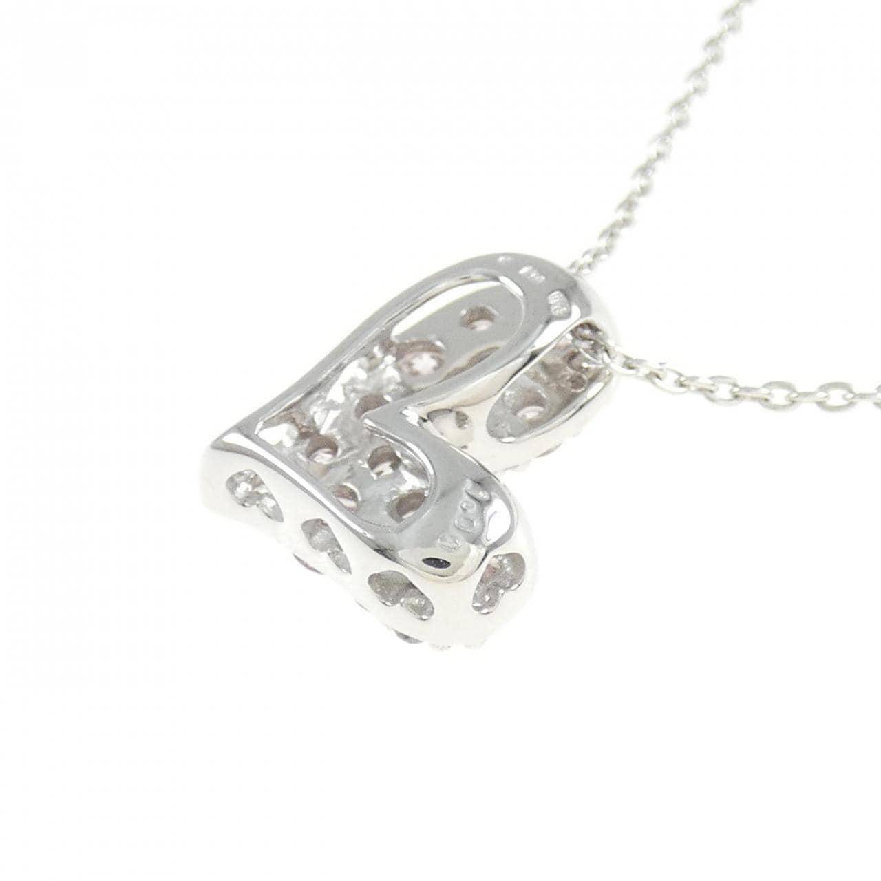 K18WG ハート ダイヤモンド ネックレス 1.00CT