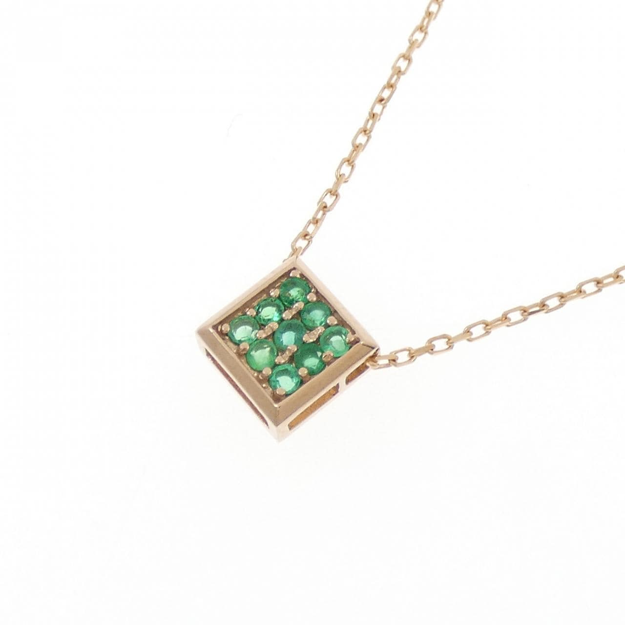 K18PG エメラルド ネックレス 0.10CT