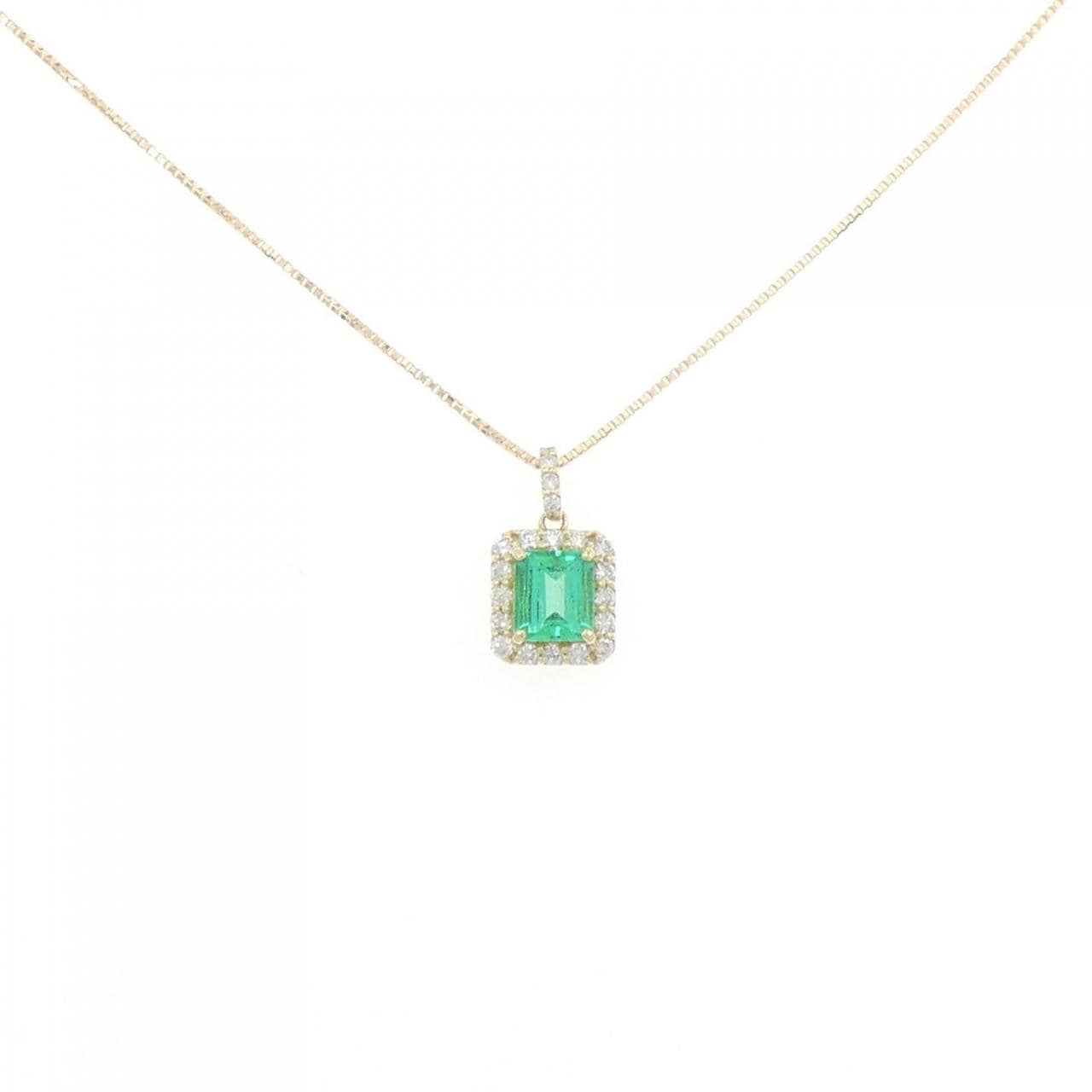 [BRAND NEW] K18YG Emerald Necklace 0.40CT