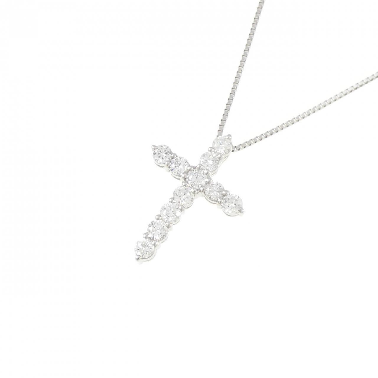 PT900/PT850 クロス ダイヤモンド ネックレス 0.55CT