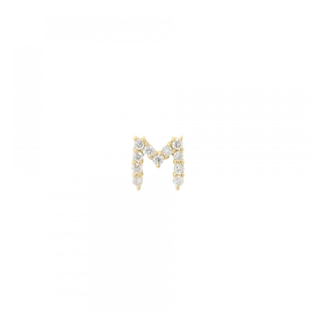 エテ イニシャルM ダイヤモンド ピアス 片耳