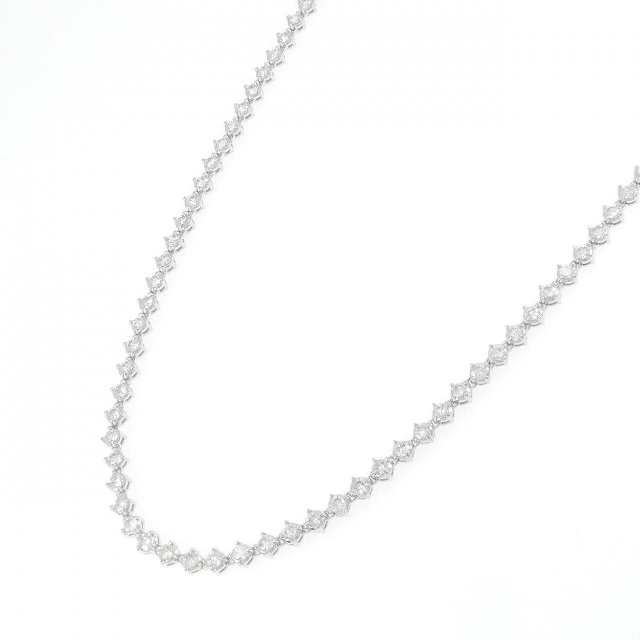 PT900/K18WG ダイヤモンド ネックレス 9.71CT