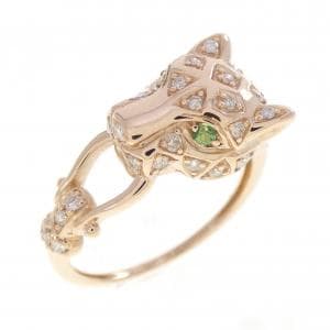 K18PG グリーンガーネット リング 0.02CT