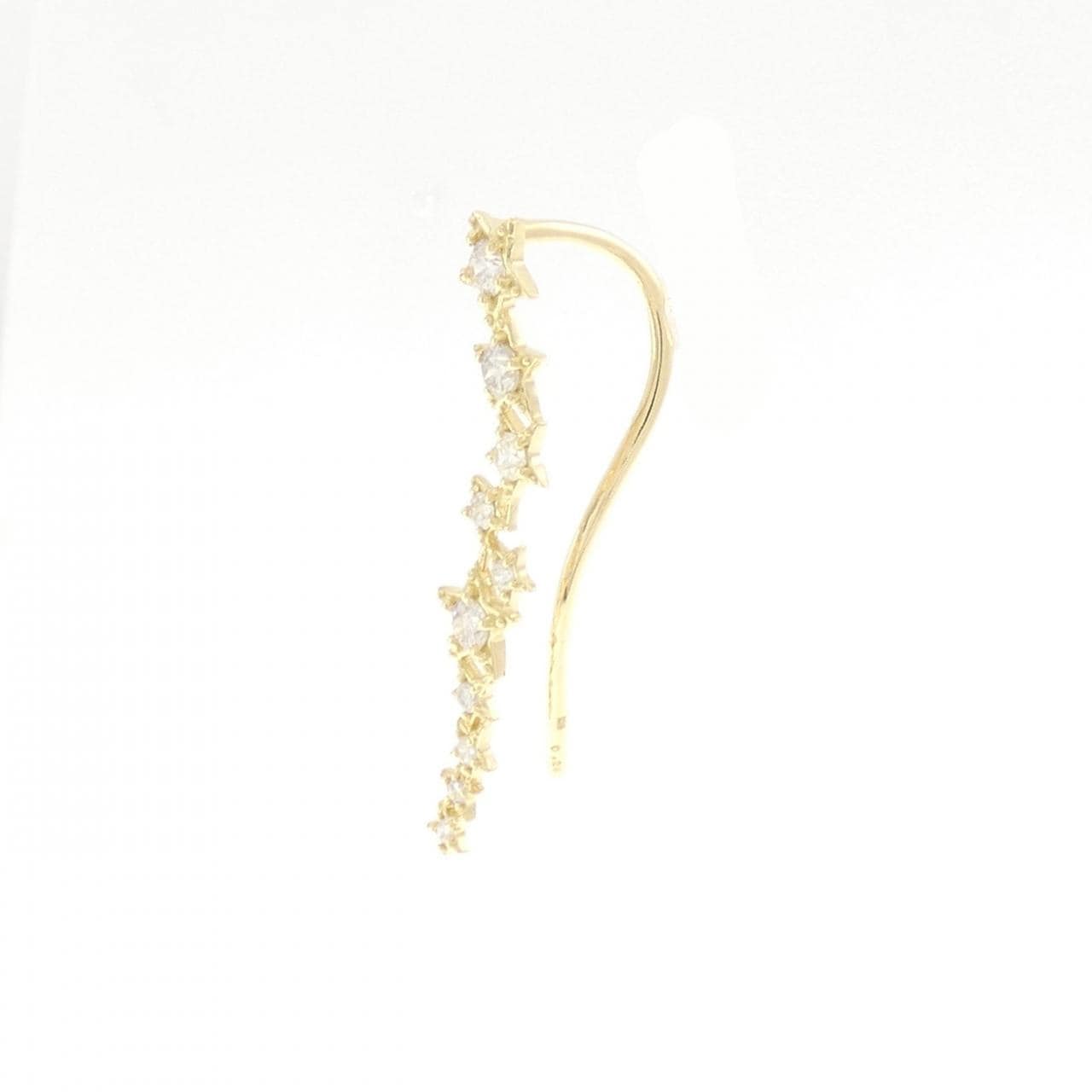K18YG スター ダイヤモンド ピアス 0.25CT 片耳