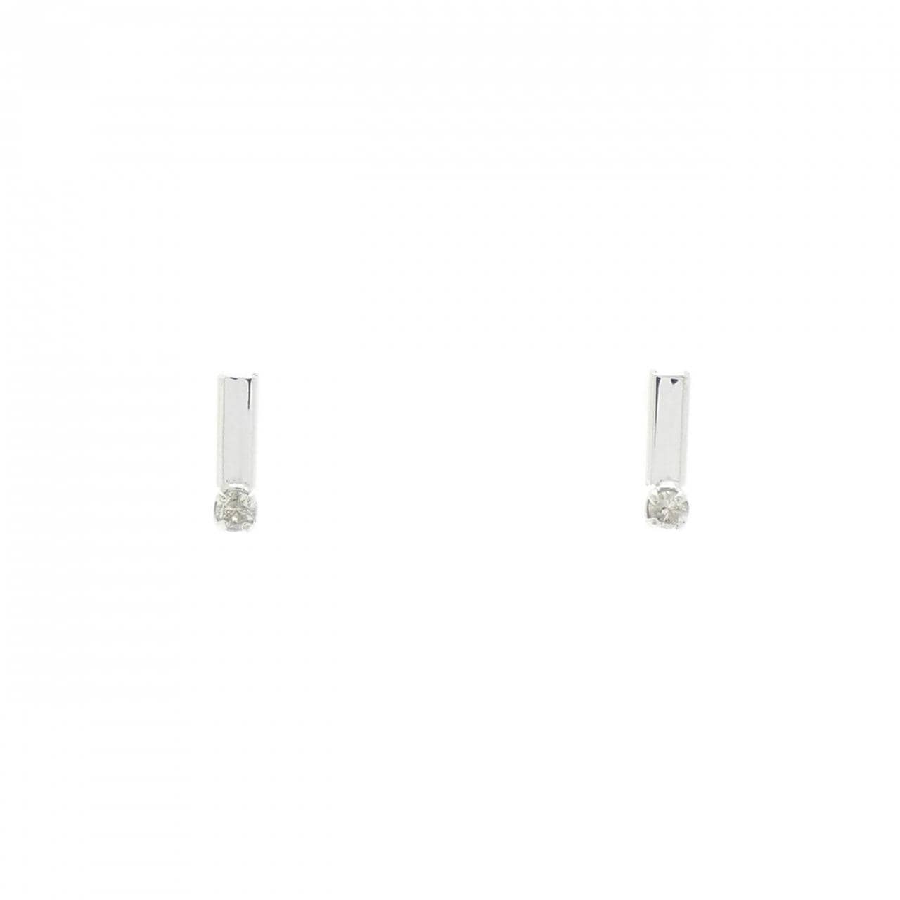 K18WG ダイヤモンド ピアス 0.02CT