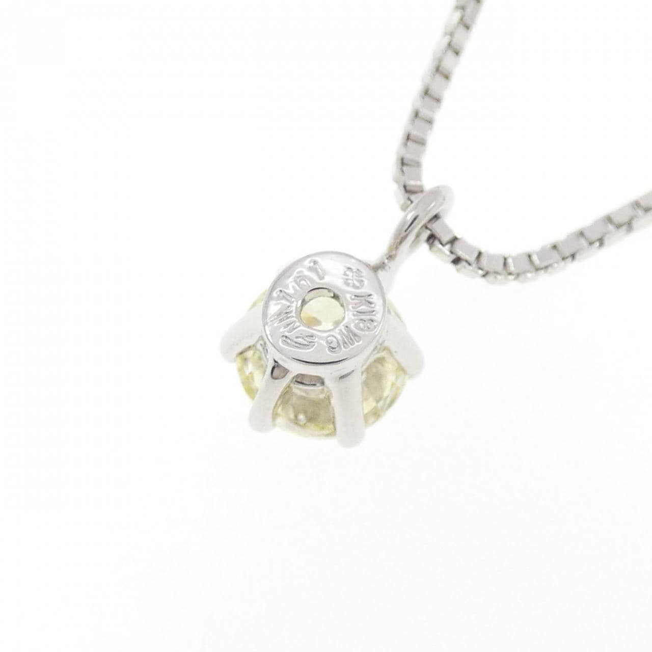 K18WG ソリティア ダイヤモンド ネックレス 1.01CT