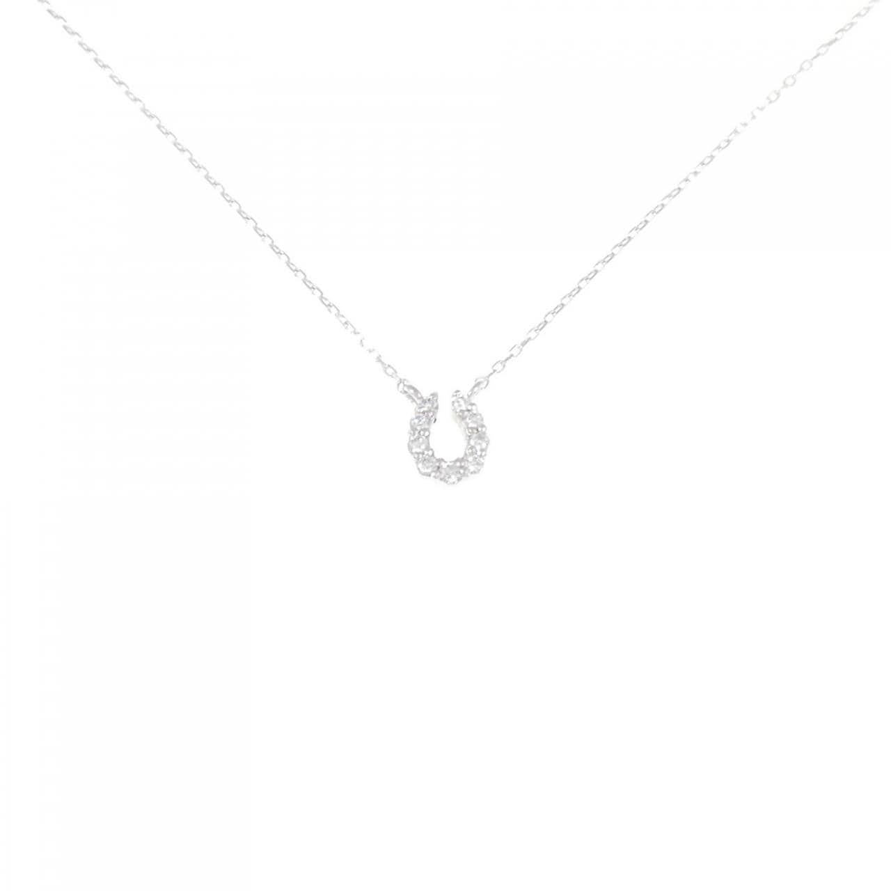 K18WG 马蹄形钻石项链 0.05CT