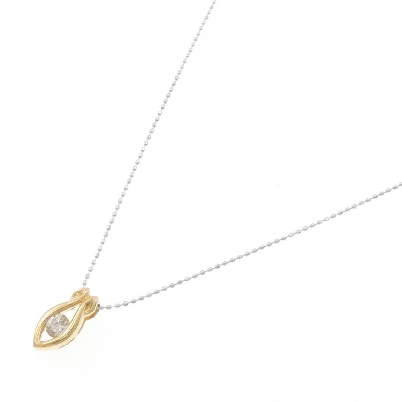K18YG/K18WG ダイヤモンド ネックレス 0.22CT