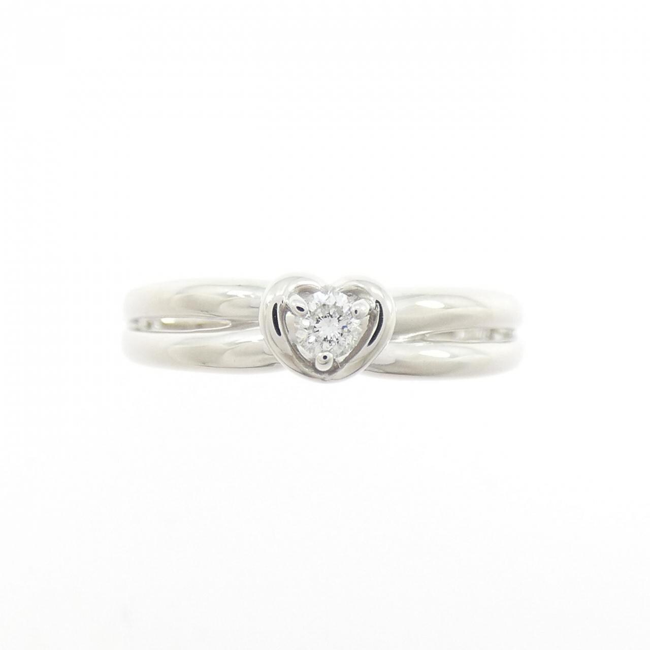K18WG ハート ダイヤモンド リング 0.07CT
