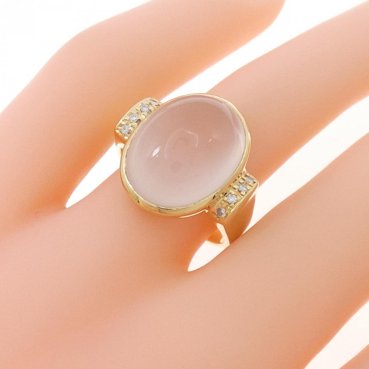 K18YG ローズクオーツ リング