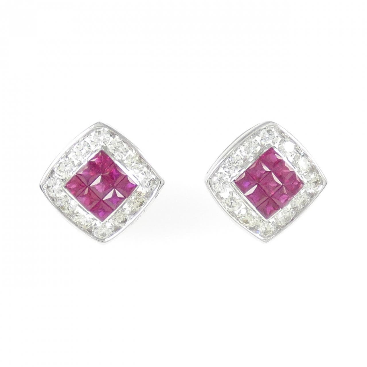 K18WG ルビー ピアス 0.56CT