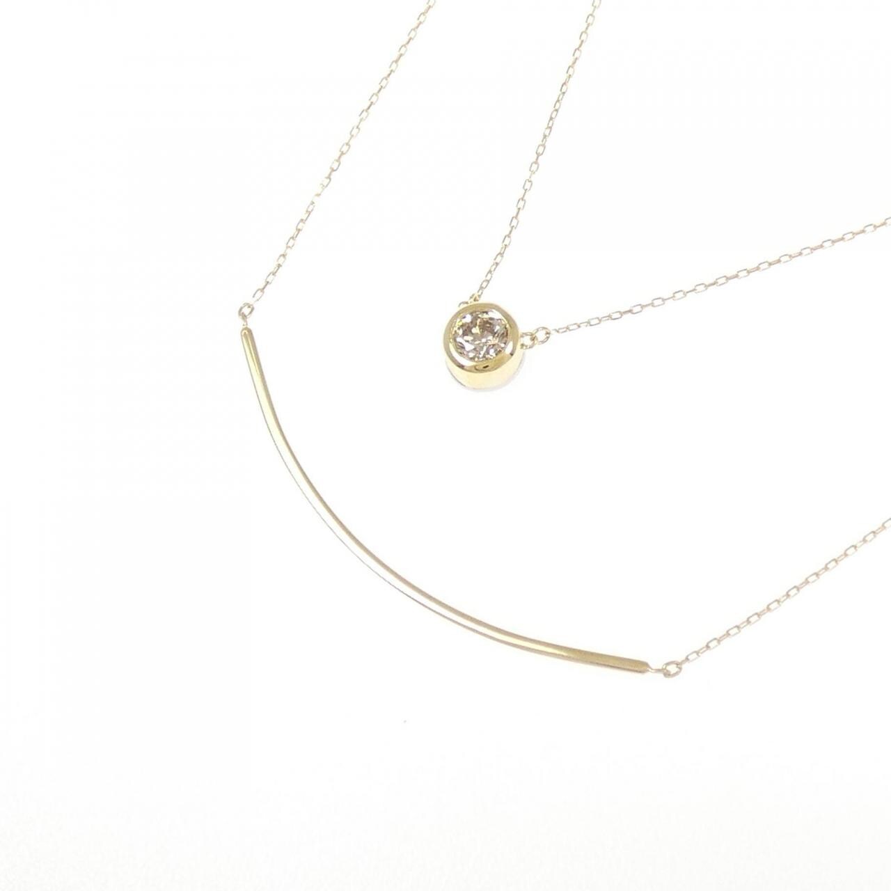 K18YG/PT ダイヤモンド ネックレス 0.30CT