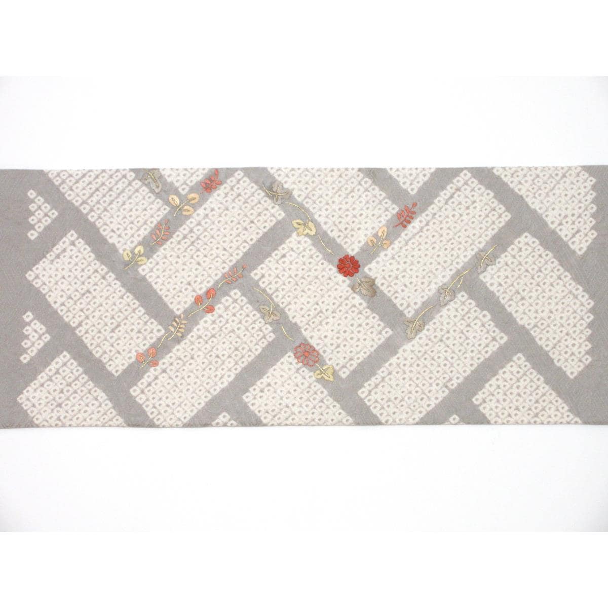名古屋帯　染帯　刺繍入り絞り加工