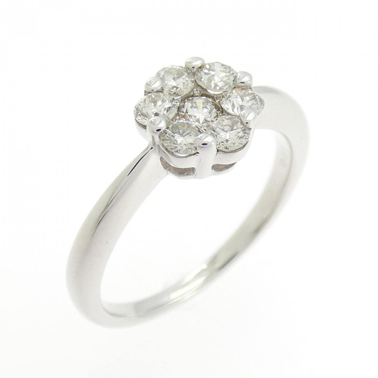 K18WG flower Diamond ring 0.51CT