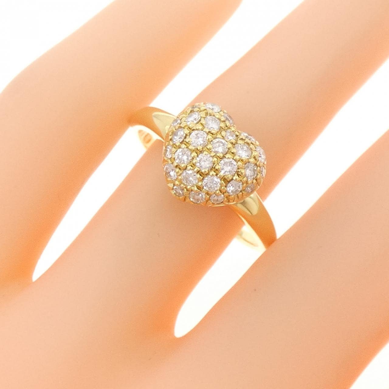 K18YG ハート ダイヤモンド リング 0.51CT