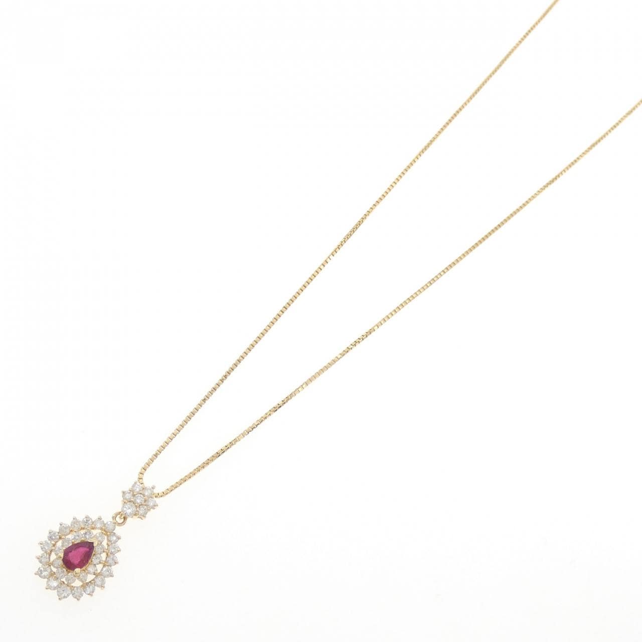K18YG ルビー ネックレス 0.53CT