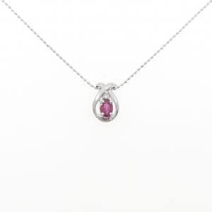 K18WG ルビー ネックレス 0.31CT
