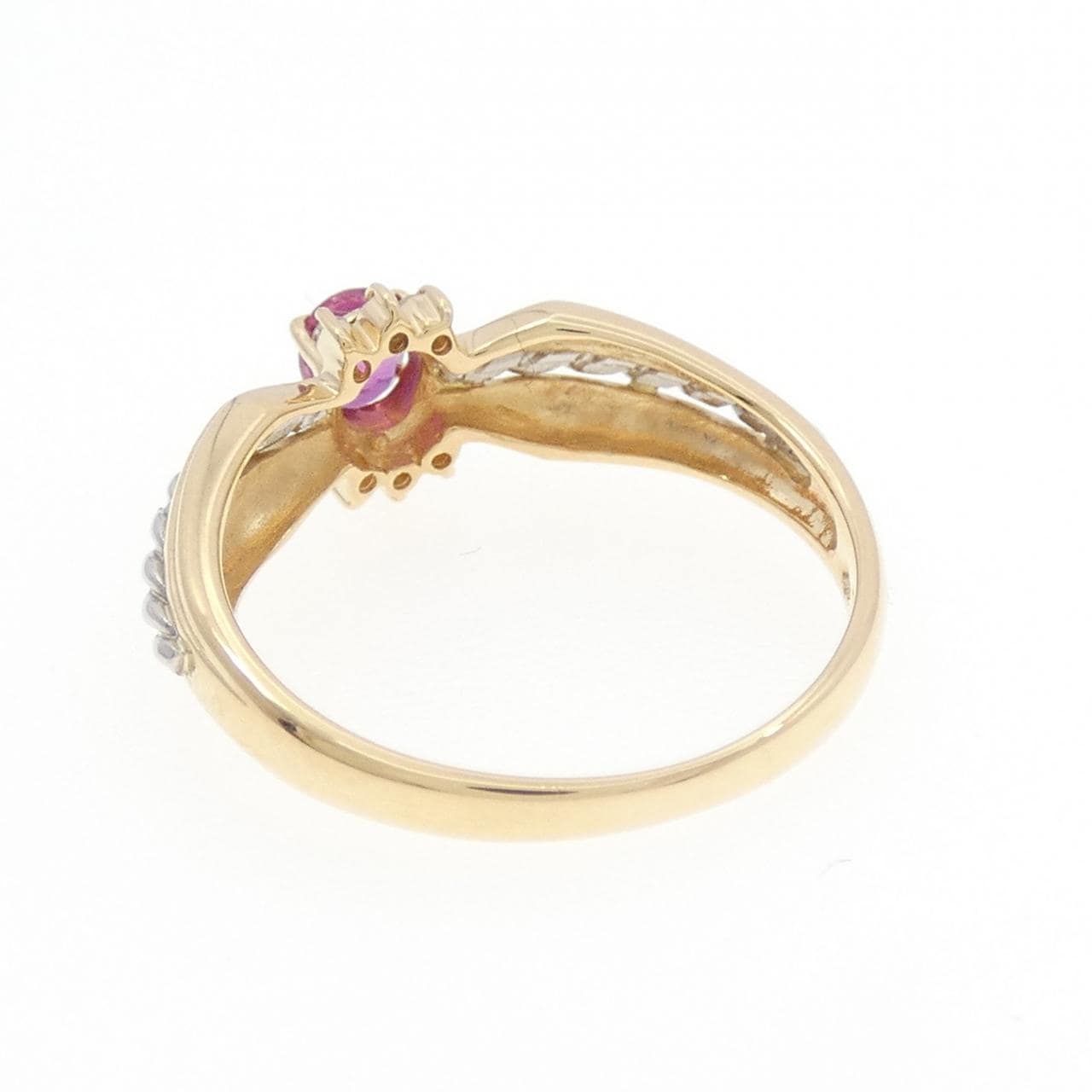 K18YG/PT850 ルビー リング 0.24CT