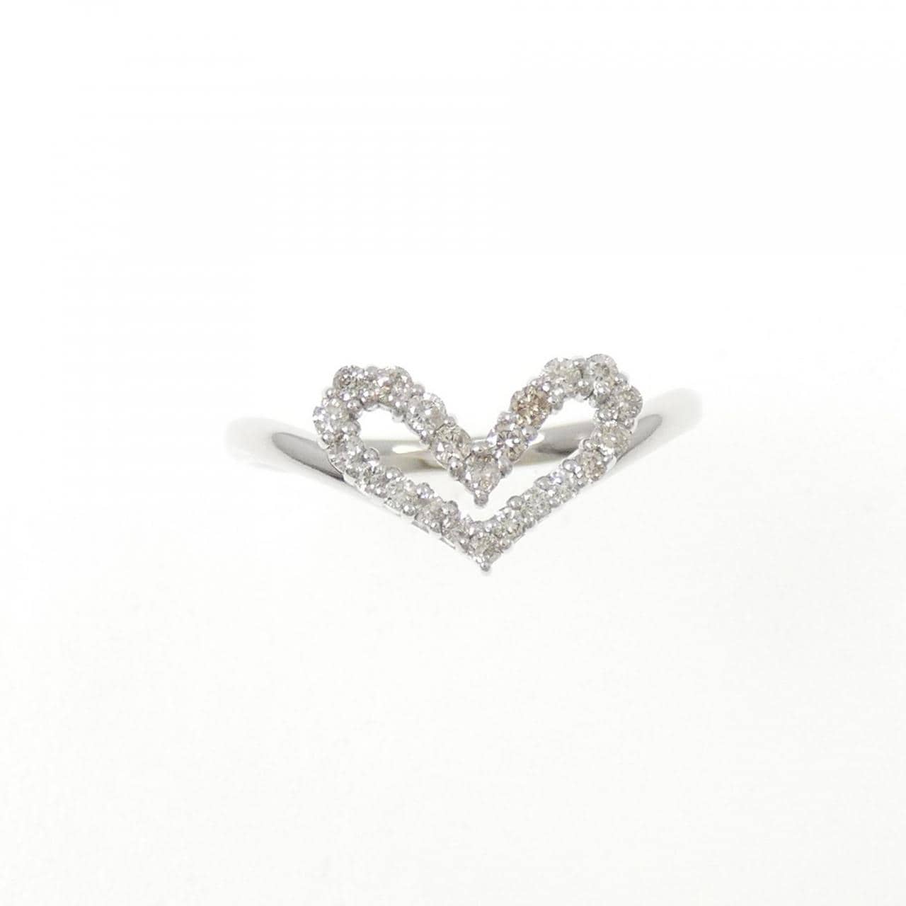 K18WG ハート ダイヤモンド リング 0.20CT