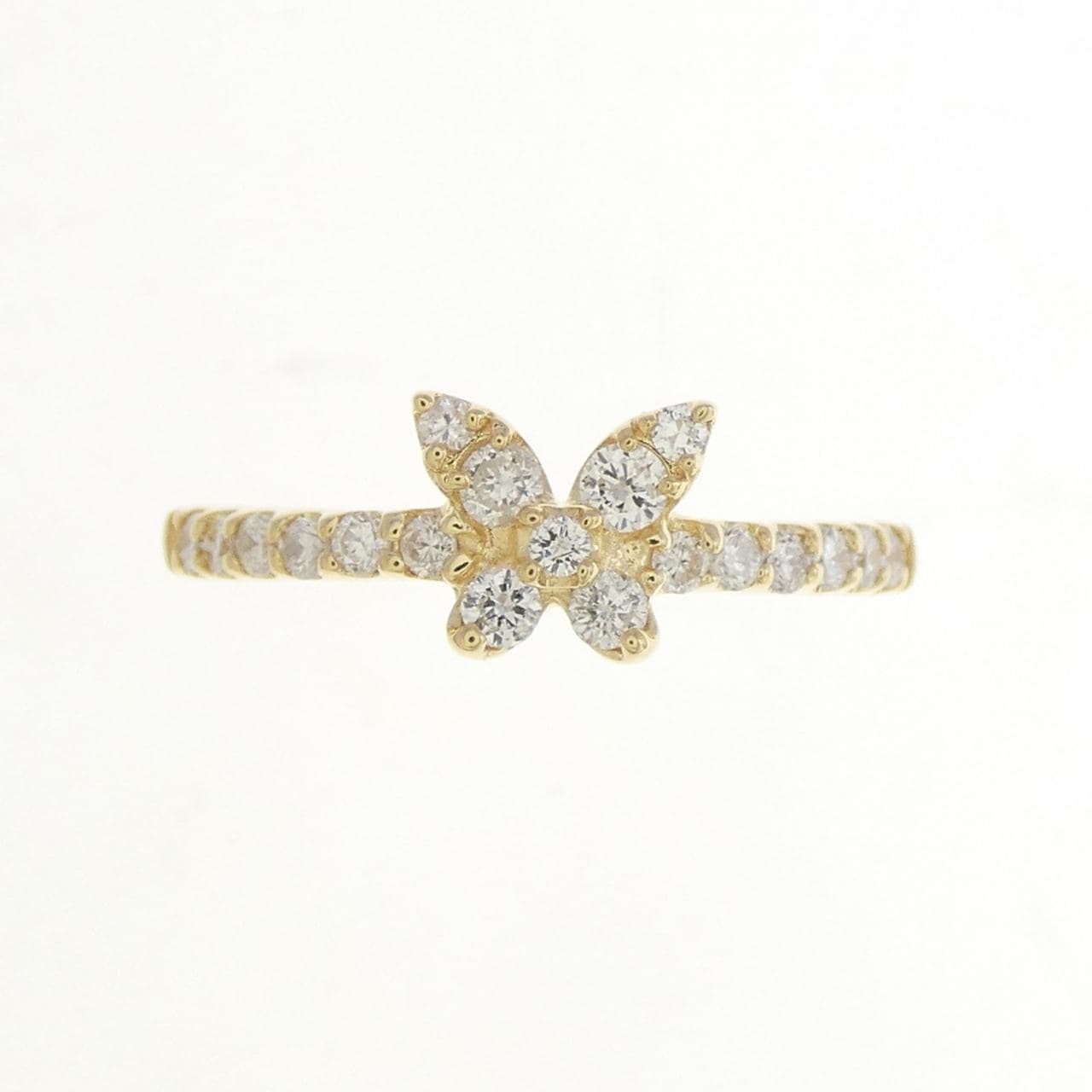 K18YG バタフライ ダイヤモンド リング 0.32CT