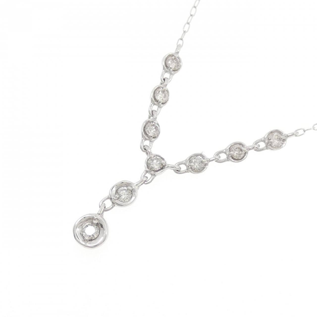 K18WG ダイヤモンド ネックレス 0.20CT