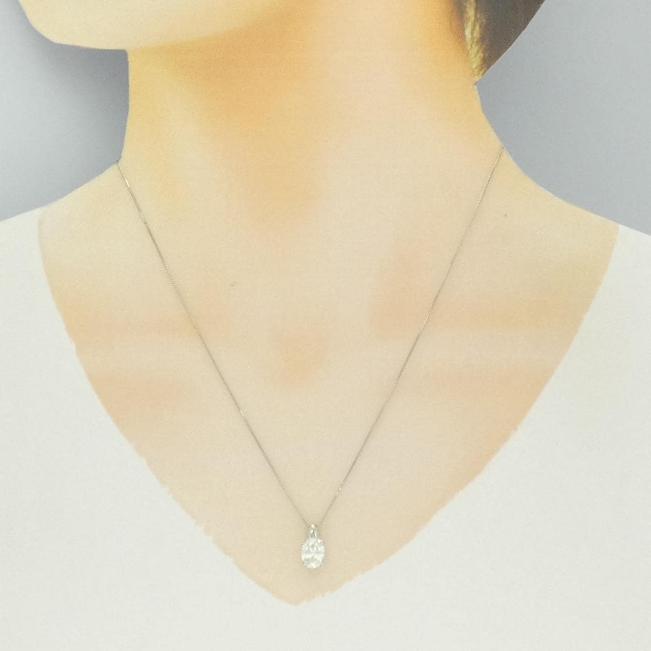 PT850 ダイヤモンド ネックレス 1.168CT J SI1 オーバルカット