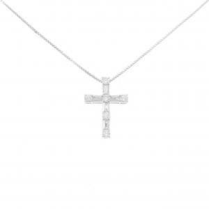 K18WG クロス ダイヤモンド ネックレス 0.50CT