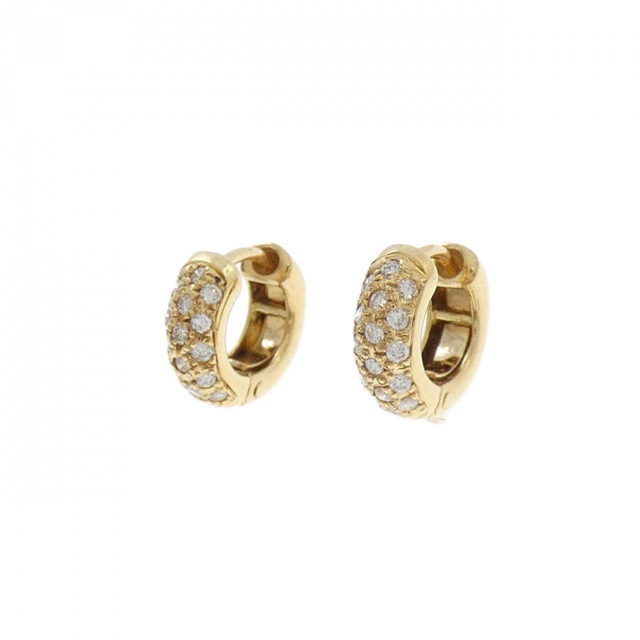 750YG パヴェ ダイヤモンド ピアス 0.26CT