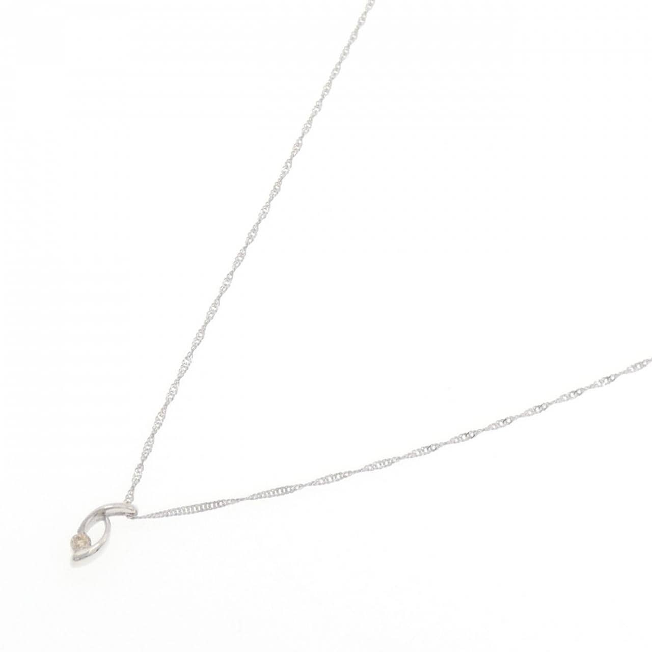 K18WG/750WG ダイヤモンド ネックレス 0.03CT