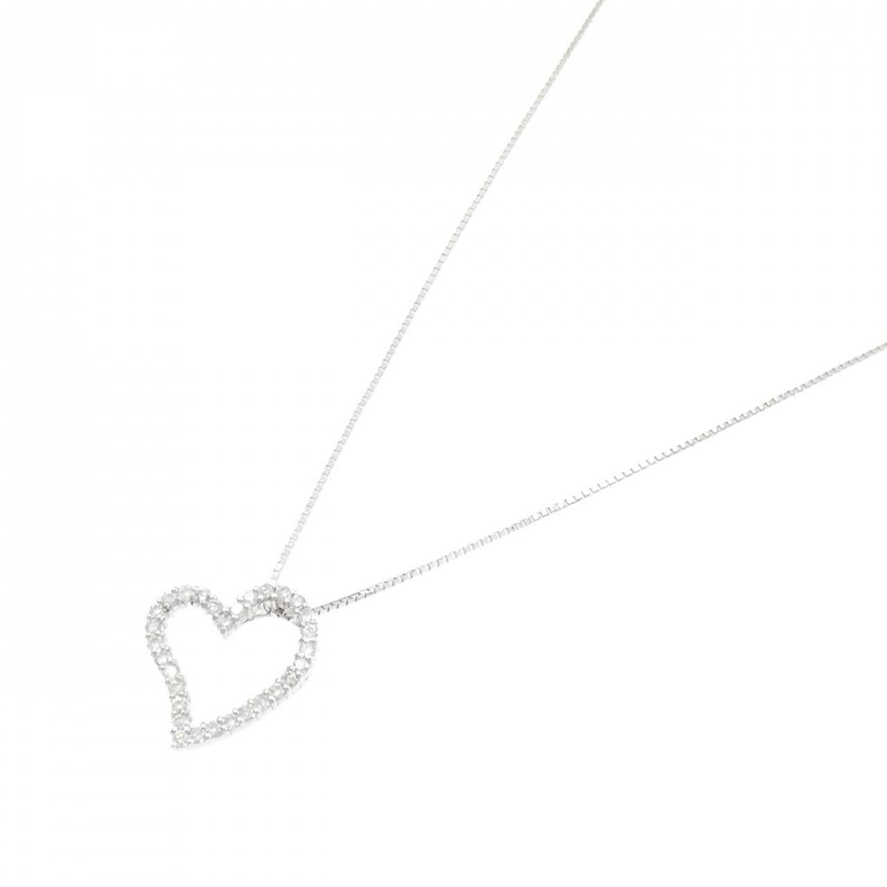 K18WG heart Diamond necklace 0.30CT