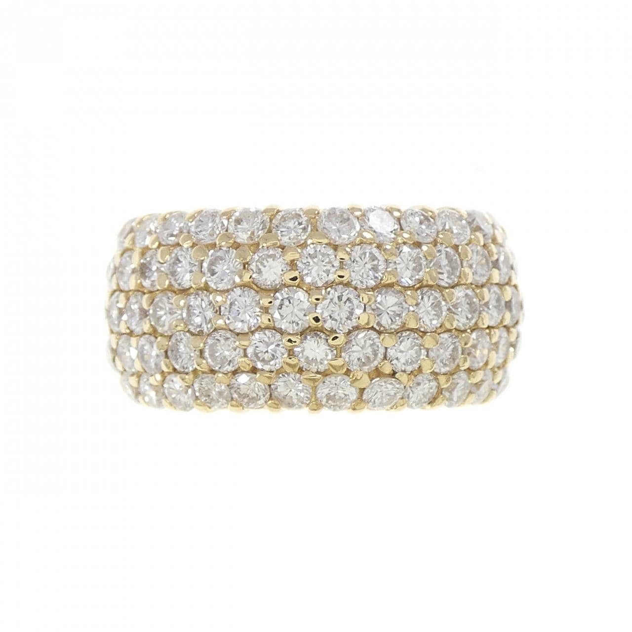 K18YG Pave Diamond Ring 2.34CT