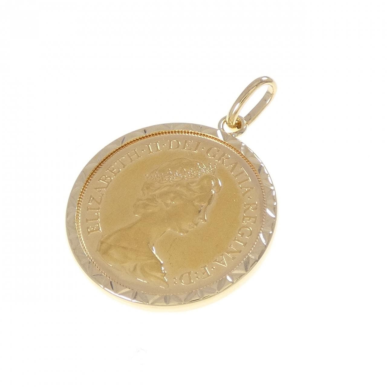 750YG(枠) コイン ペンダント