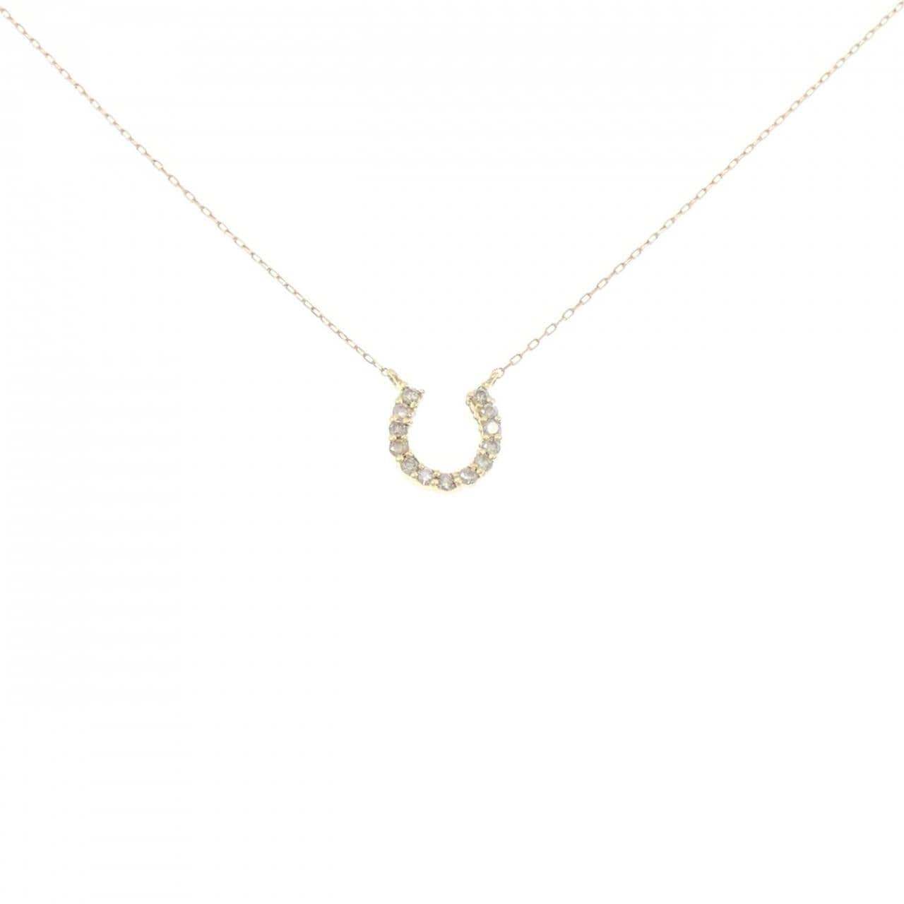 K18YG ホースシュー ダイヤモンド ネックレス 0.10CT