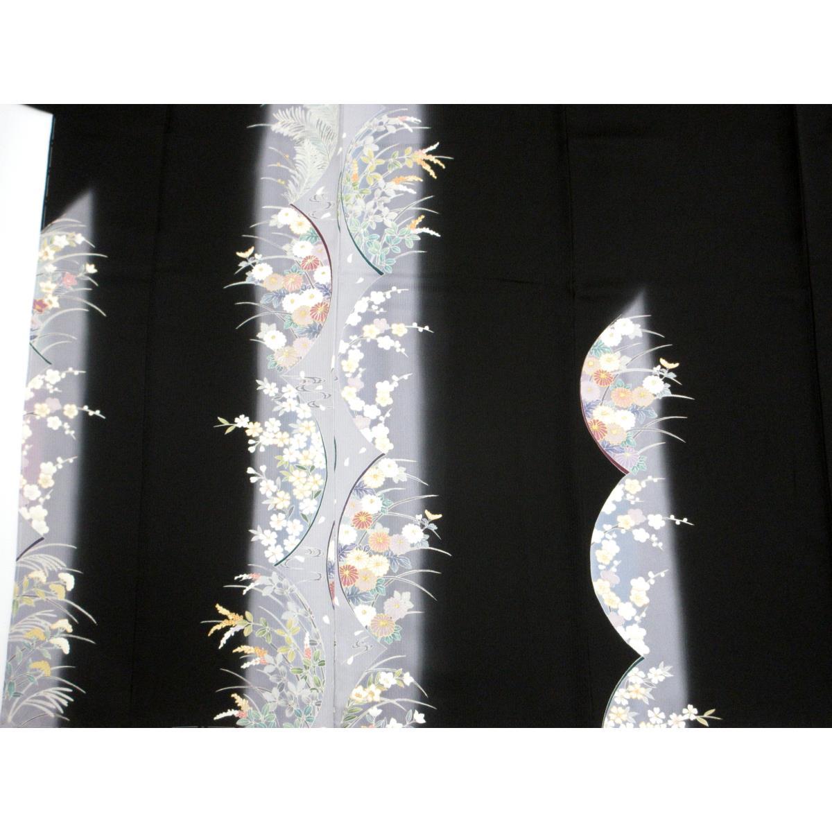 訪問着　友禅金彩加工　刺繍入りボカシ染