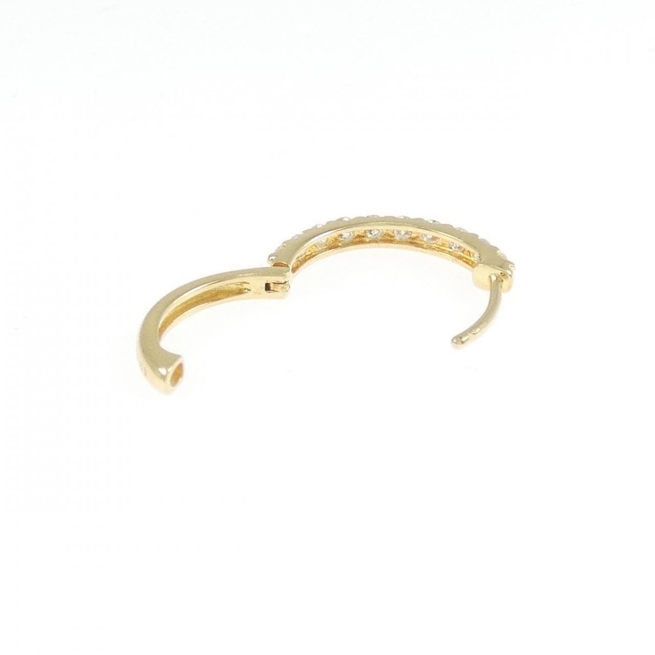 K18YG ダイヤモンド フープ ピアス 0.25CT 片耳