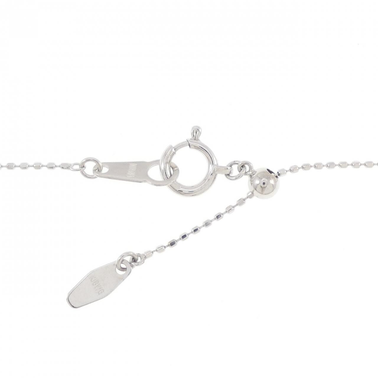 K18WG フラワー ルビー ネックレス 0.06CT