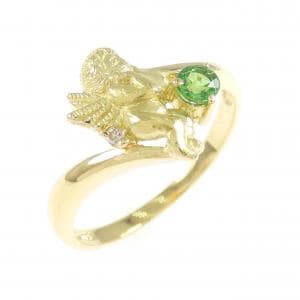 K18YG エンジェル グリーンガーネット リング