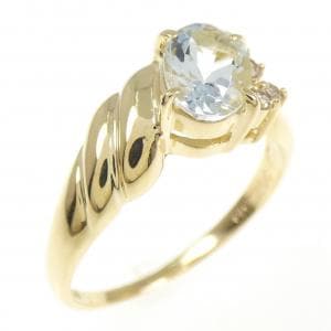 K18YG アクアマリン リング 0.67CT