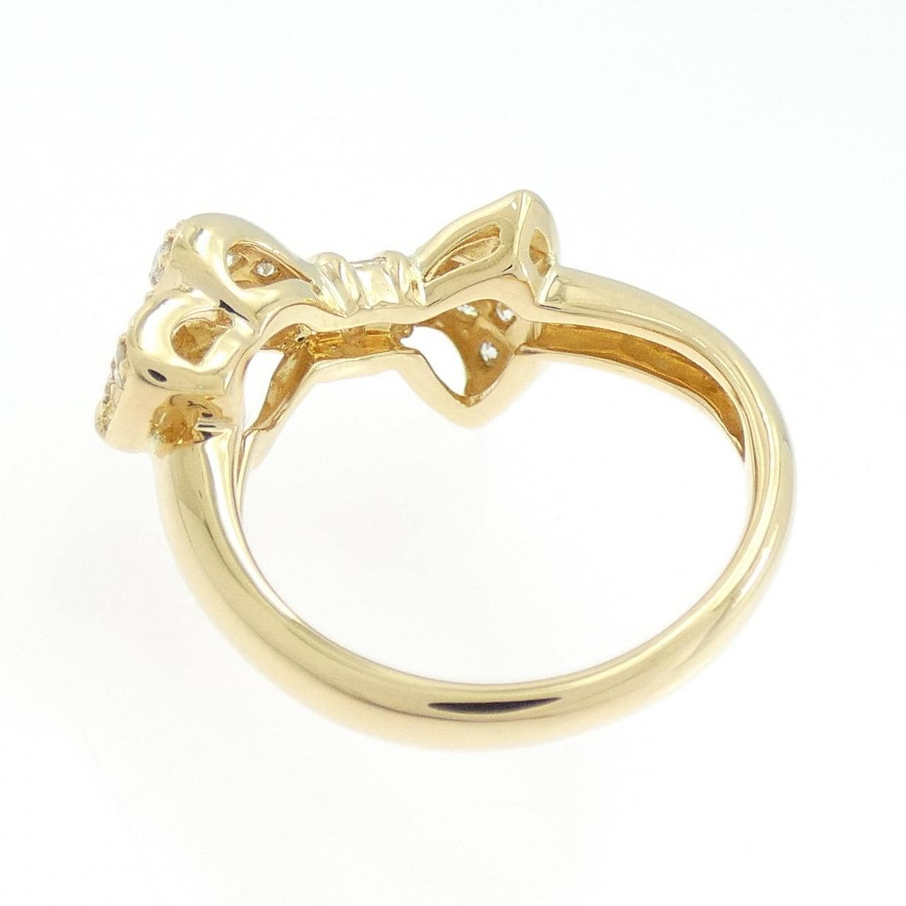 K18YG リボン ダイヤモンド リング 0.33CT
