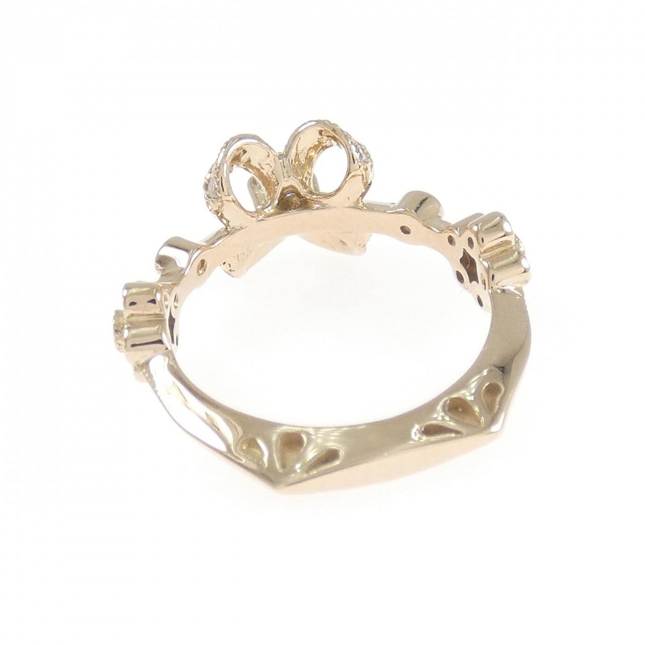 K18PG flower Diamond ring 0.29CT