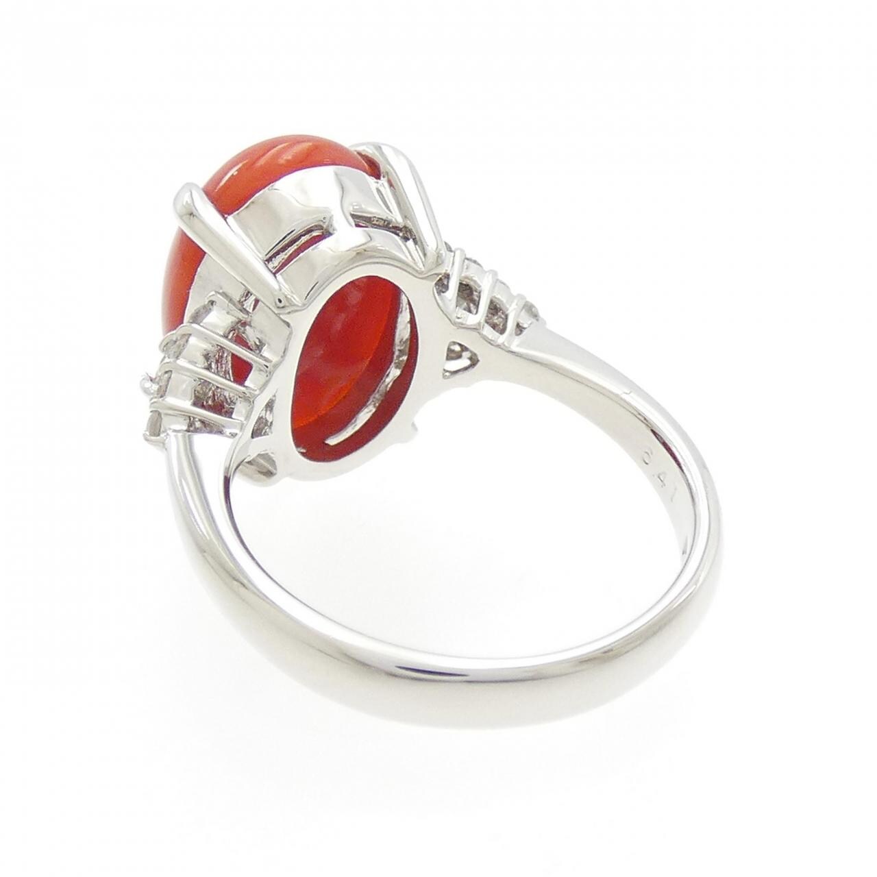 PT900 サンゴ リング 6.41CT