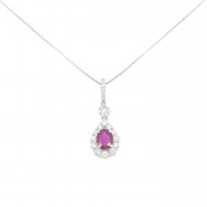 PT900/PT850 ルビー ネックレス 1.06CT