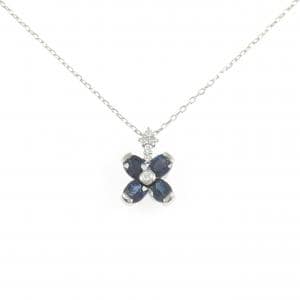 PT900/PT850 フラワー サファイヤ ネックレス 1.71CT