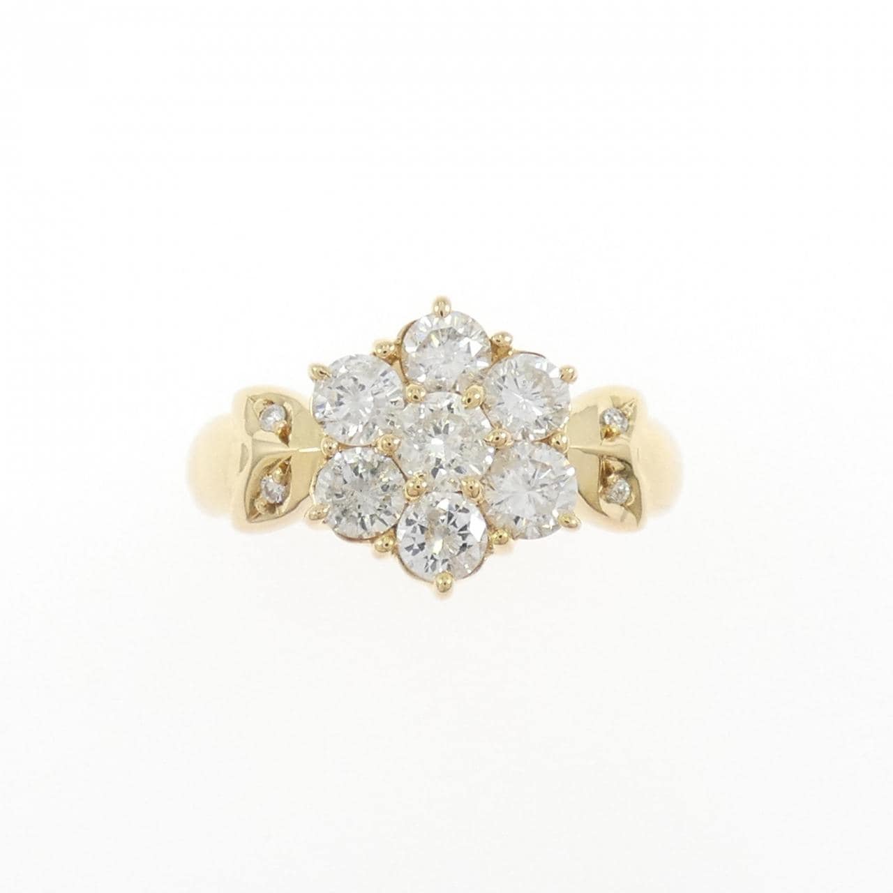 K18YG フラワー ダイヤモンド リング 1.00CT