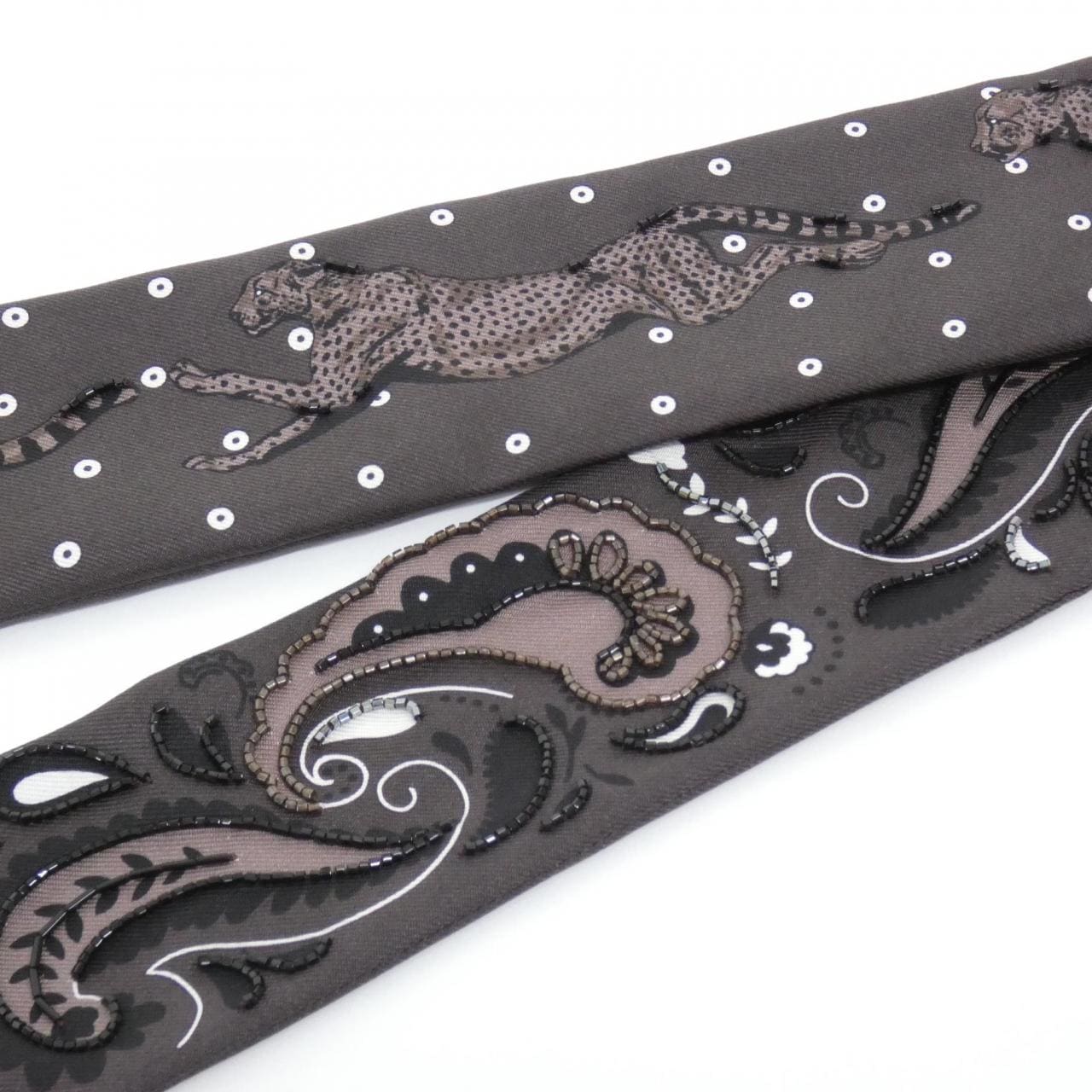 エルメス GUEPARD BANDANA ツイリー フリンジ 854179S スカーフ