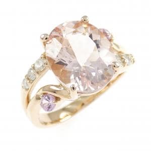 K18PG モルガナイト リング 3.03CT