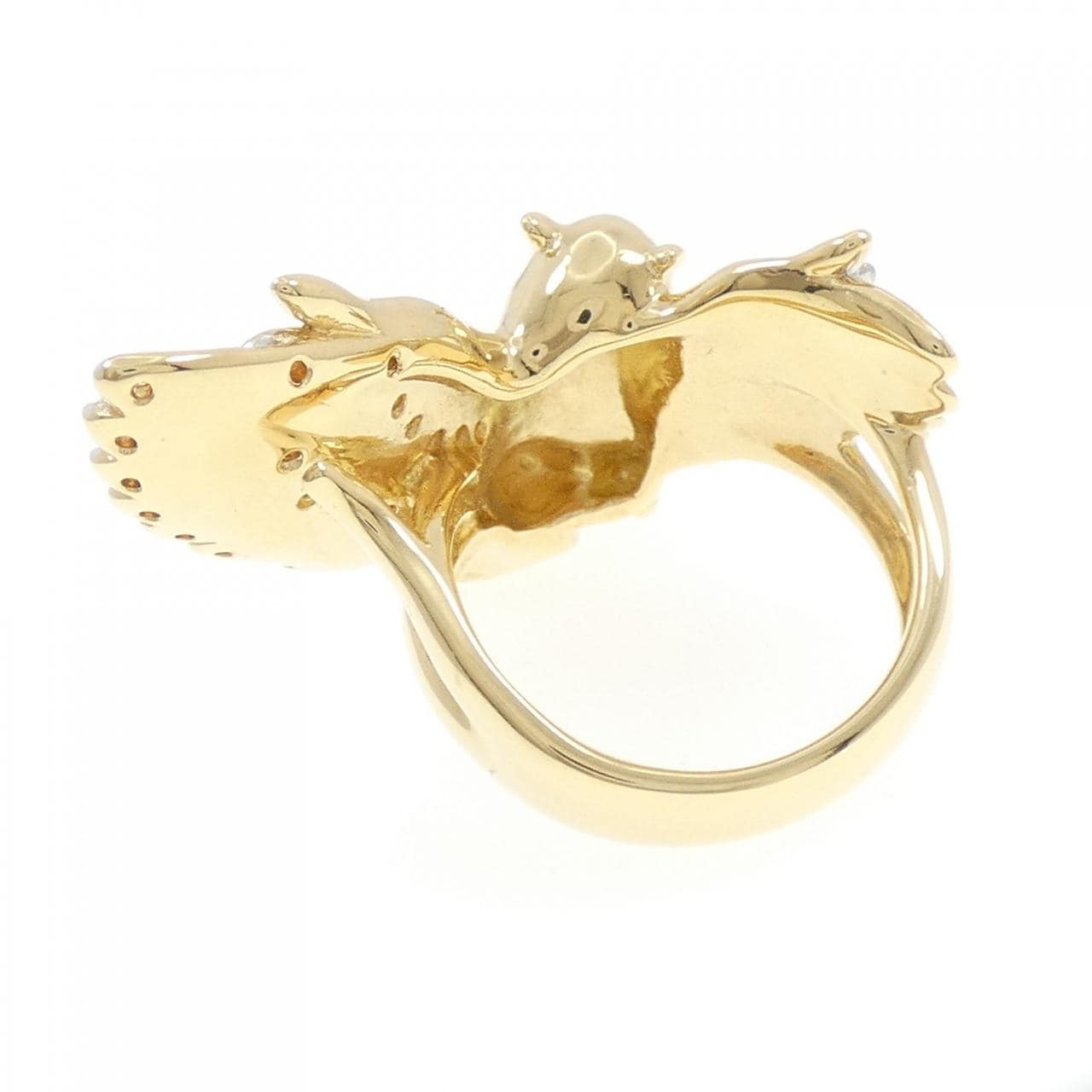 K18YG/K18WG Owl Diamond Ring 0.30CT