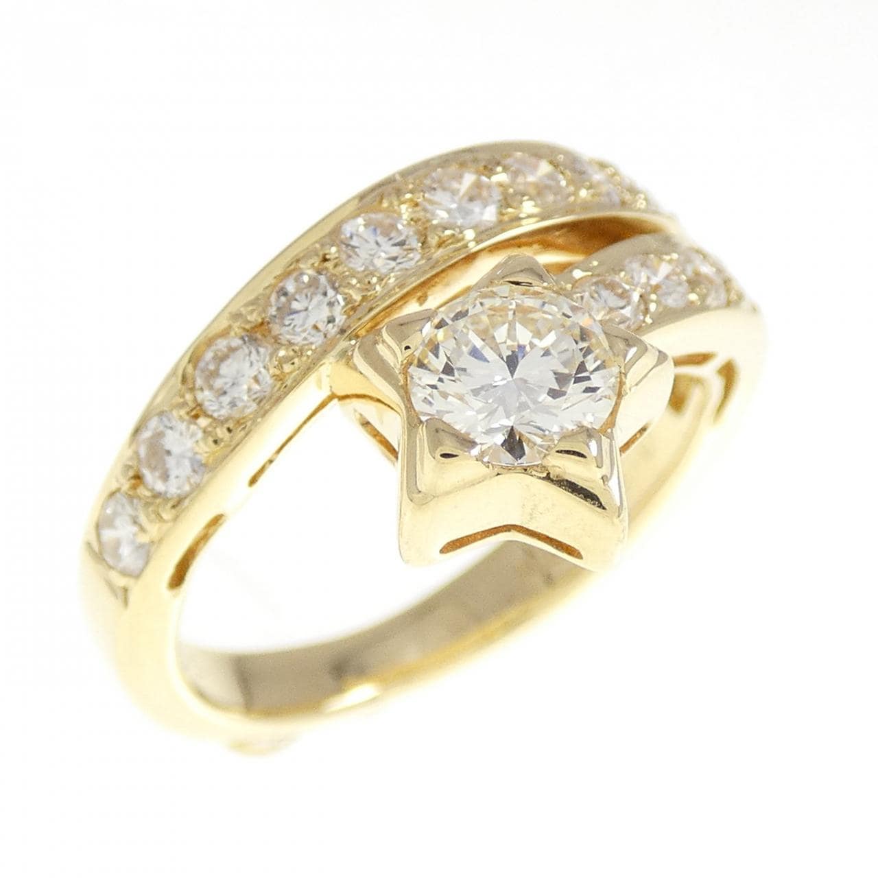 K18YG スター ダイヤモンド リング 0.37CT