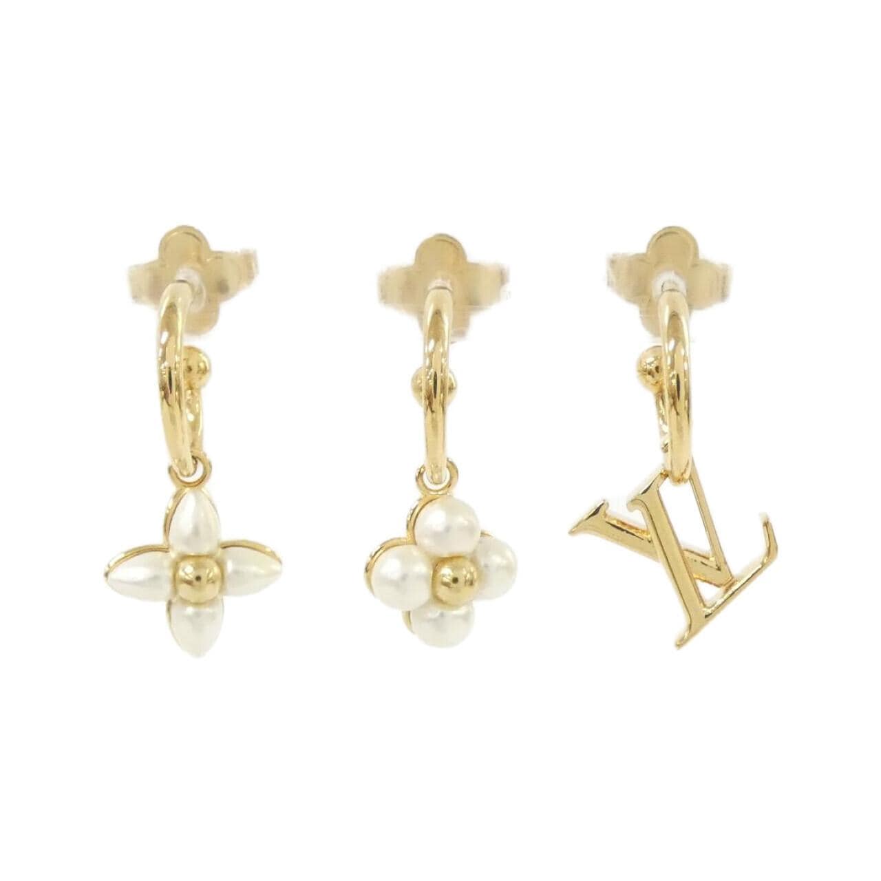 コメ兵｜ルイヴィトン ピアス LVフローラグラム セット3 M01025